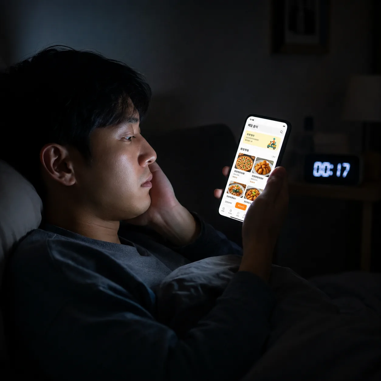늦은 밤 배달 앱을 켠 순간