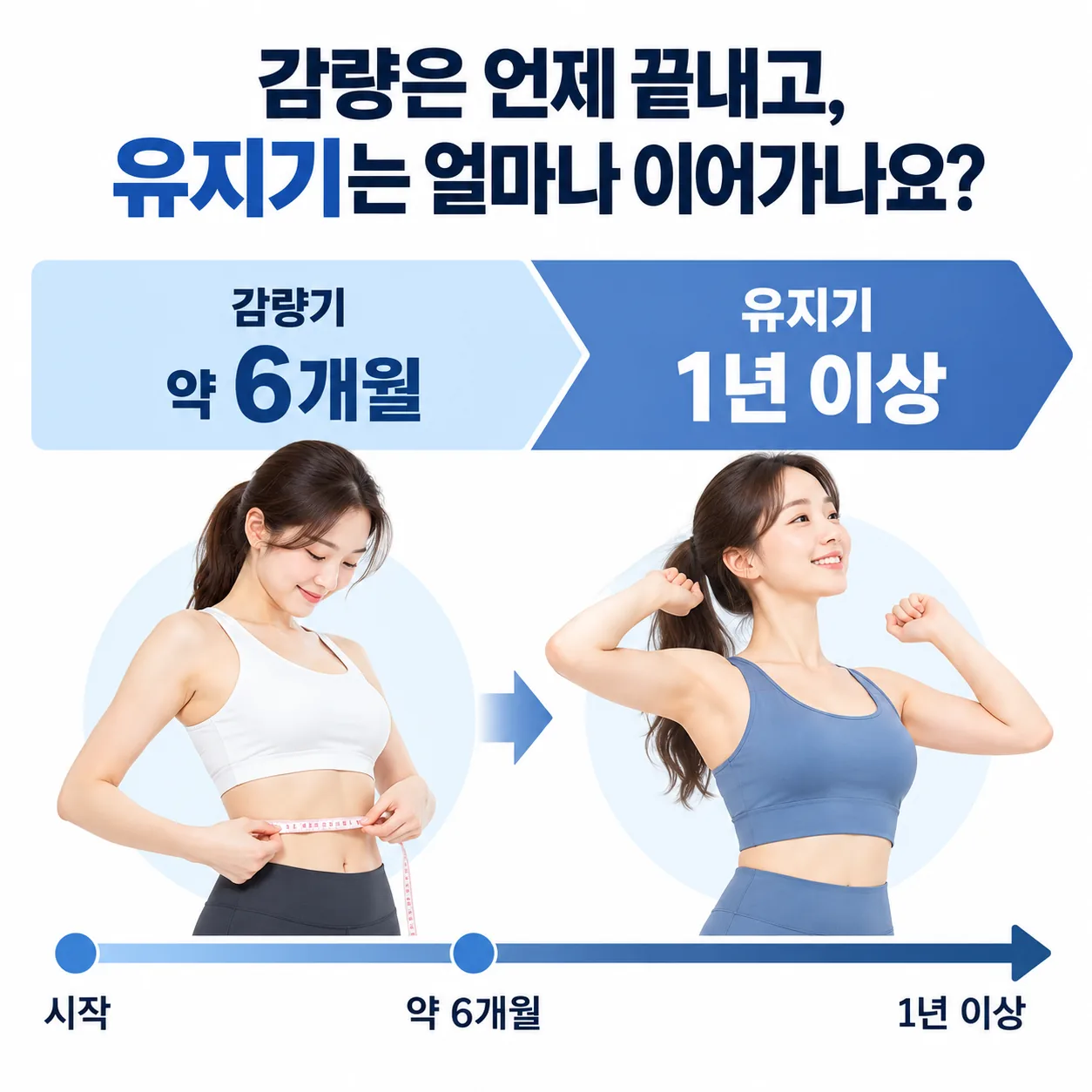 다이어트 감량기와 요요를 막는 유지기 기간을 나눈 타임라인